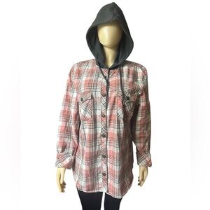 Legacy Falls Stylish Plaid Utility Jacket with Hood